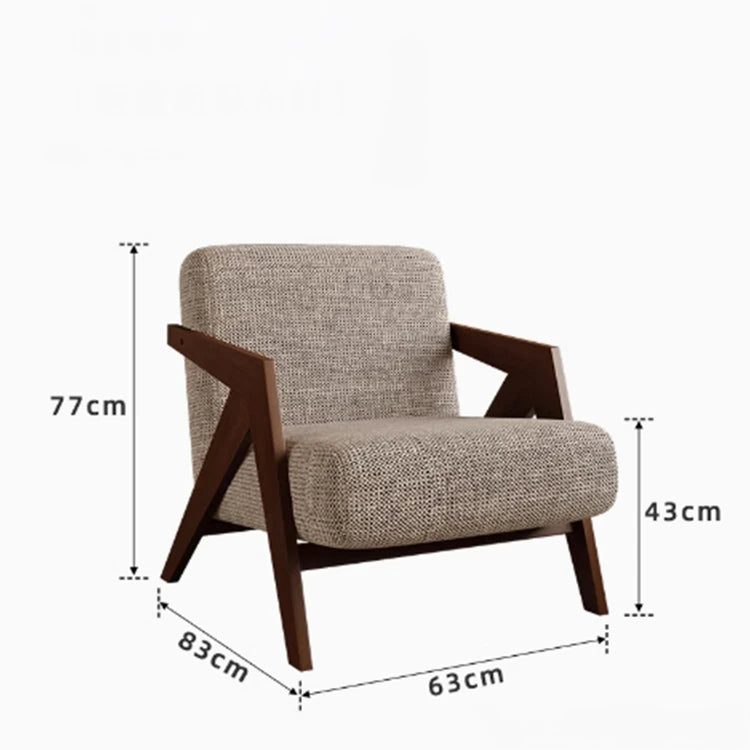 アッシュ材製モダンチェア|綿麻ファブリックのスタイリッシュデザイン|リビングルームに最適なインテリア家具 fxmj-3044