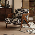 アッシュ材製モダンチェア|綿麻ファブリックのスタイリッシュデザイン|リビングルームに最適なインテリア家具 fxmj-3044