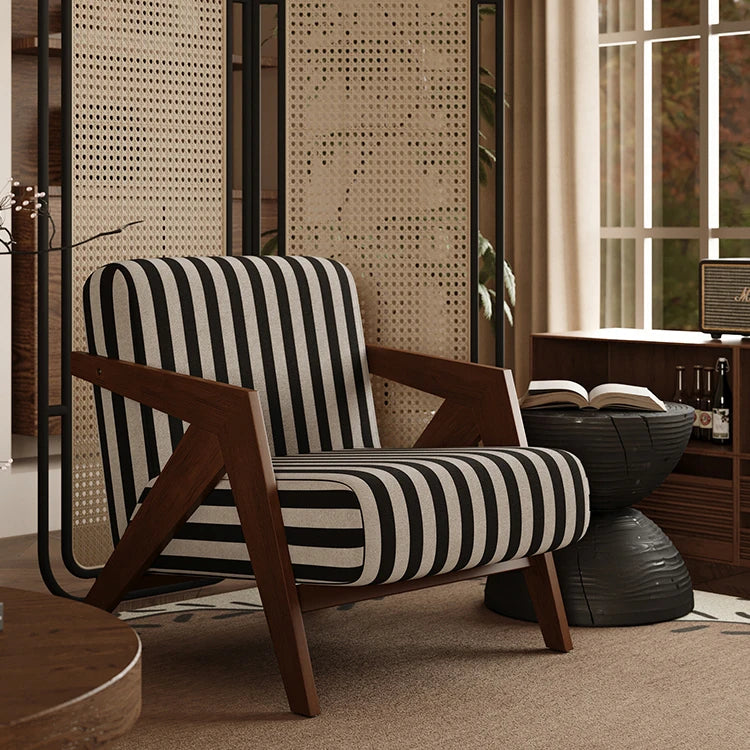 アッシュ材製モダンチェア|綿麻ファブリックのスタイリッシュデザイン|リビングルームに最適なインテリア家具 fxmj-3044