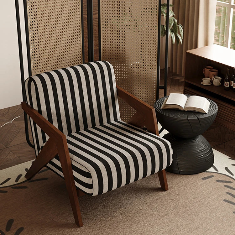 アッシュ材製モダンチェア|綿麻ファブリックのスタイリッシュデザイン|リビングルームに最適なインテリア家具 fxmj-3044