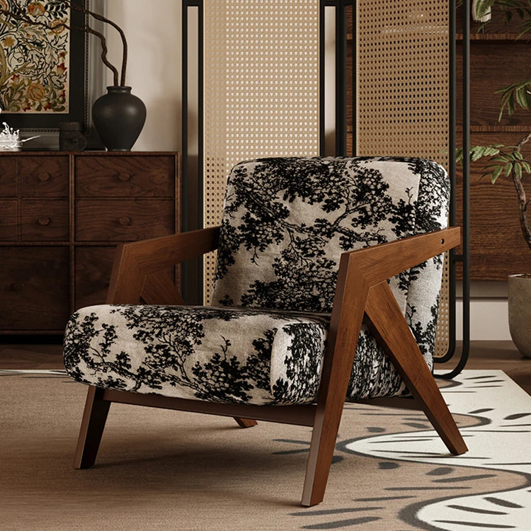 アッシュ材製モダンチェア|綿麻ファブリックのスタイリッシュデザイン|リビングルームに最適なインテリア家具 fxmj-3044