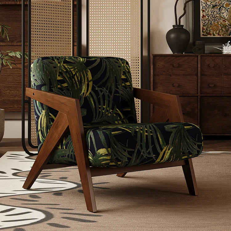 アッシュ材製モダンチェア|綿麻ファブリックのスタイリッシュデザイン|リビングルームに最適なインテリア家具 fxmj-3044