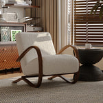 シープボア素材使用のモダンデザインリクライニングチェア|ナチュラルなインテリアにぴったりの心地よい座り心地 fxmj-3047