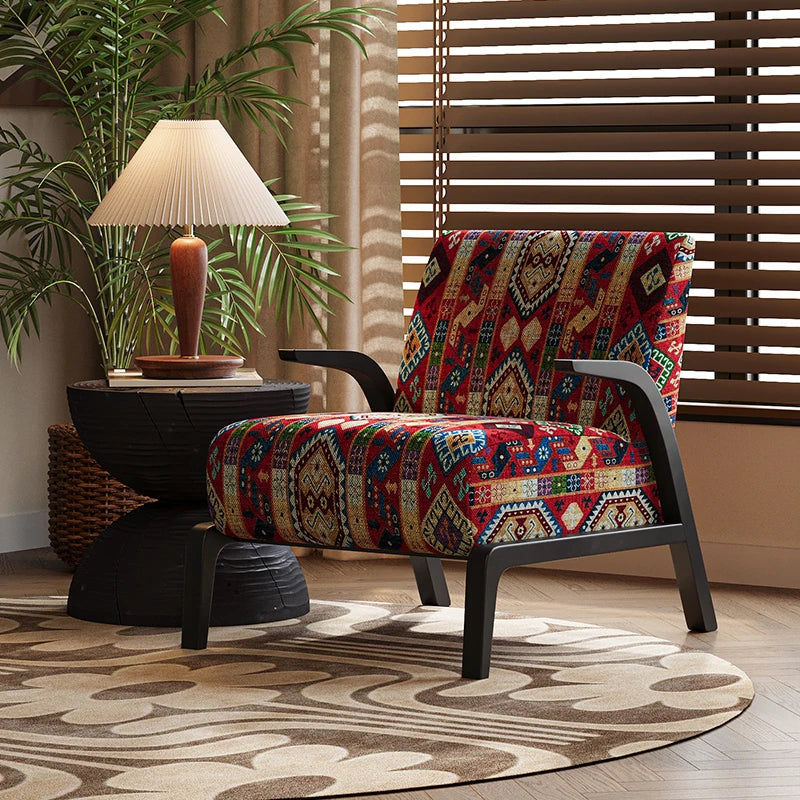 モダンフラワーパターンアームチェア|リビングルームにぴったりな快適なデザイン|おしゃれなインテリアアイテム fxmj-3048