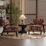 モダンフラワーパターンアームチェア|リビングルームにぴったりな快適なデザイン|おしゃれなインテリアアイテム fxmj-3048