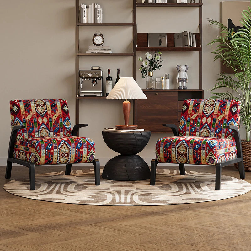 モダンフラワーパターンアームチェア|リビングルームにぴったりな快適なデザイン|おしゃれなインテリアアイテム fxmj-3048