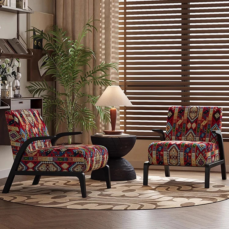 モダンフラワーパターンアームチェア|リビングルームにぴったりな快適なデザイン|おしゃれなインテリアアイテム fxmj-3048