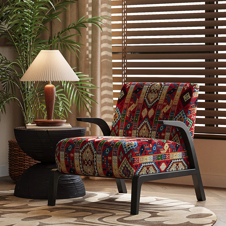 モダンフラワーパターンアームチェア|リビングルームにぴったりな快適なデザイン|おしゃれなインテリアアイテム fxmj-3048