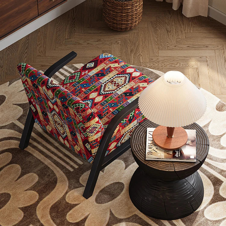 モダンフラワーパターンアームチェア|リビングルームにぴったりな快適なデザイン|おしゃれなインテリアアイテム fxmj-3048