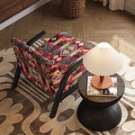 モダンフラワーパターンアームチェア|リビングルームにぴったりな快適なデザイン|おしゃれなインテリアアイテム fxmj-3048