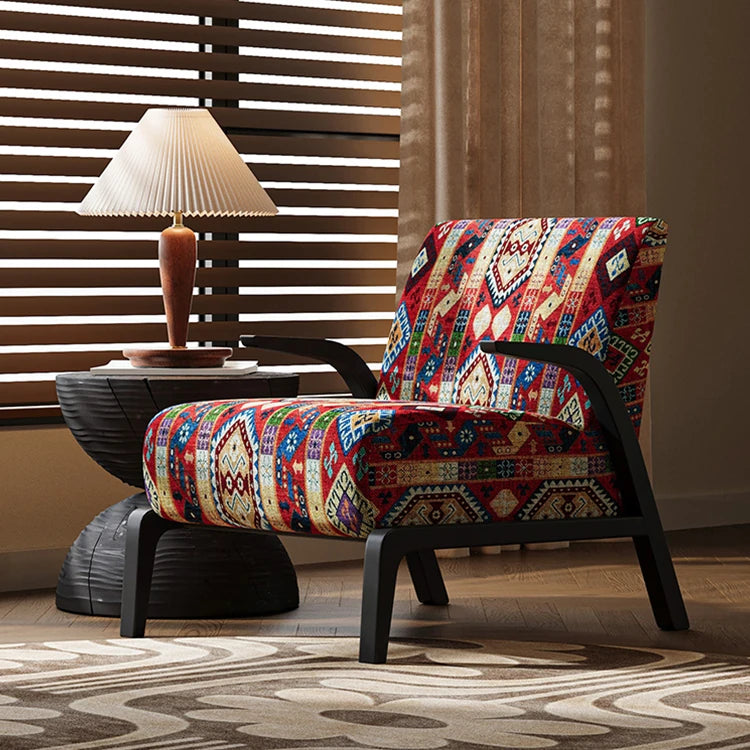 モダンフラワーパターンアームチェア|リビングルームにぴったりな快適なデザイン|おしゃれなインテリアアイテム fxmj-3048