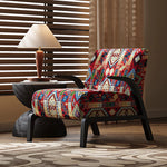 モダンフラワーパターンアームチェア|リビングルームにぴったりな快適なデザイン|おしゃれなインテリアアイテム fxmj-3048