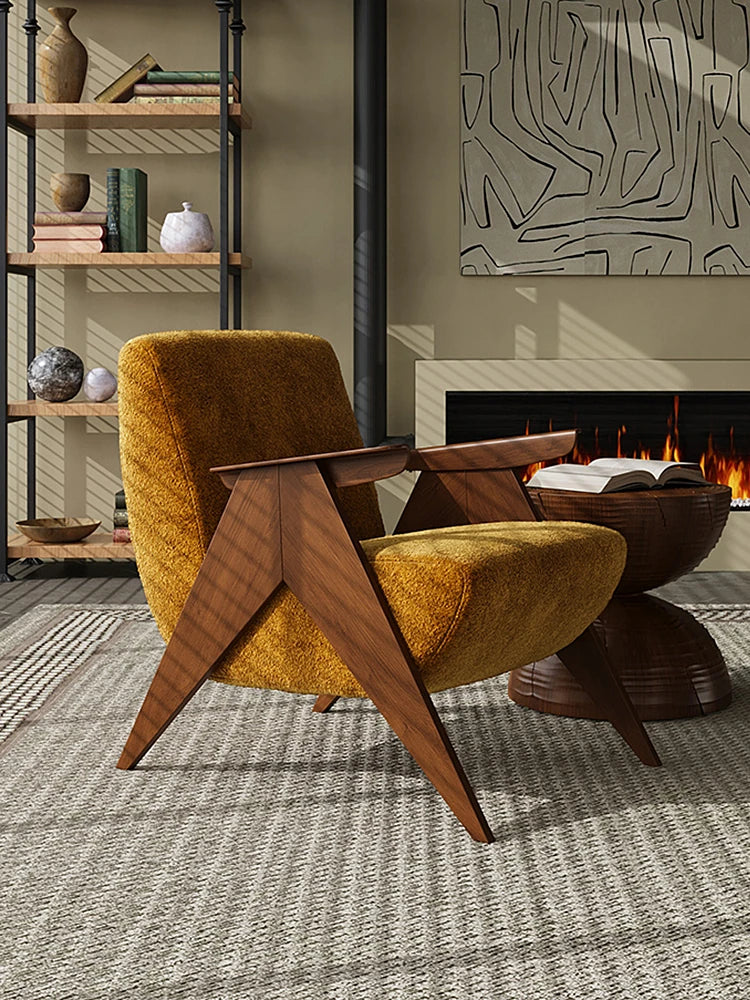 アッシュ材シェニールチェア - シンプルでスタイリッシュなデザインのリビング空間に最適! fxmj-3052