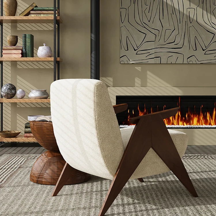 アッシュ材シェニールチェア - シンプルでスタイリッシュなデザインのリビング空間に最適! fxmj-3052