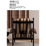 アッシュ材使用のストライプデザイン・シェニールチェア|ホワイトグースダウンクッション付き・リビングルーム用 fxmj-3053