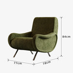 シェニール製 ステンレス脚のグリーンチェア - おしゃれなリビングインテリアに最適! fxmj-3054