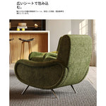 シェニール製 ステンレス脚のグリーンチェア - おしゃれなリビングインテリアに最適! fxmj-3054