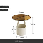 おしゃれなセンターテーブル - 強化ガラス天板&スタイリッシュオレンジベースのサイドテーブル fxmj-3056