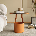 おしゃれなセンターテーブル - 強化ガラス天板&スタイリッシュオレンジベースのサイドテーブル fxmj-3056
