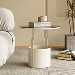 おしゃれなセンターテーブル - 強化ガラス天板&スタイリッシュオレンジベースのサイドテーブル fxmj-3056