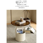 おしゃれなセンターテーブル - 強化ガラス天板&スタイリッシュオレンジベースのサイドテーブル fxmj-3056