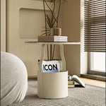 おしゃれなセンターテーブル - 強化ガラス天板&スタイリッシュオレンジベースのサイドテーブル fxmj-3056