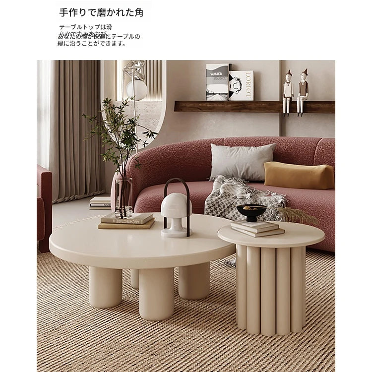 おしゃれなセンターテーブル | モダンデザイン | ホワイトカラー | お部屋のアクセントに最適 | 収納にも便利 fxmj-3058