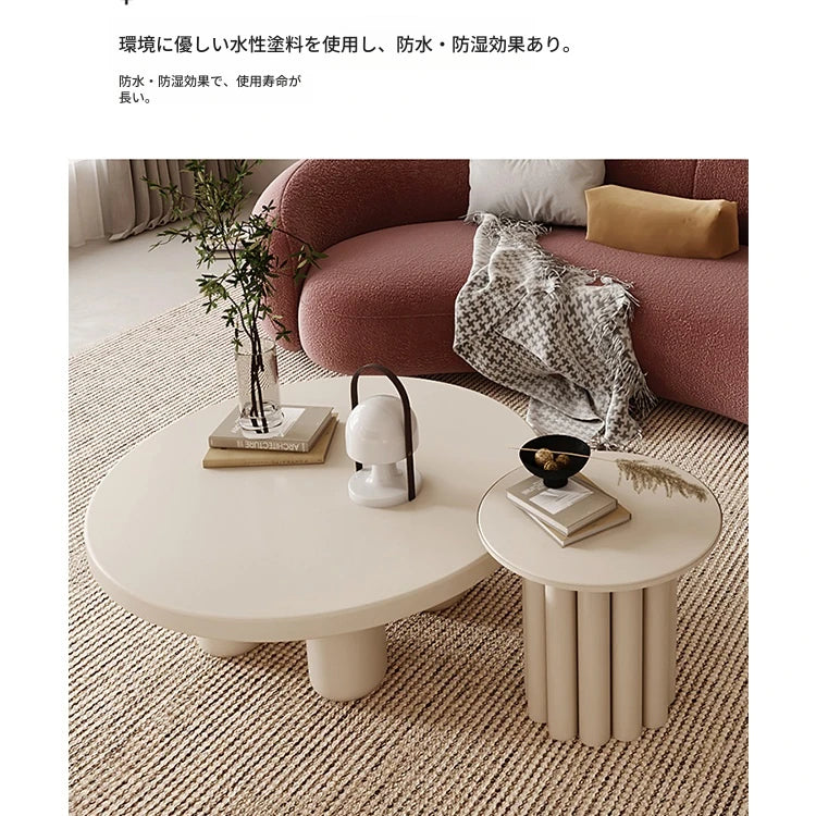 おしゃれなセンターテーブル | モダンデザイン | ホワイトカラー | お部屋のアクセントに最適 | 収納にも便利 fxmj-3058