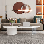 モダンデザイン センターテーブル セラミックアクリル製 スタイリッシュな収納付き クリエイティブなインテリアに最適 fxxrj-3159