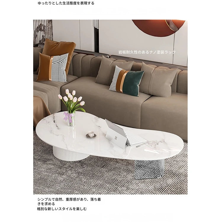 モダンデザイン センターテーブル セラミックアクリル製 スタイリッシュな収納付き クリエイティブなインテリアに最適 fxxrj-3159