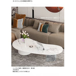 モダンデザイン センターテーブル セラミックアクリル製 スタイリッシュな収納付き クリエイティブなインテリアに最適 fxxrj-3159