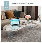 モダンデザイン センターテーブル セラミックアクリル製 スタイリッシュな収納付き クリエイティブなインテリアに最適 fxxrj-3159
