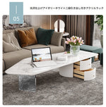 モダンデザイン センターテーブル セラミックアクリル製 スタイリッシュな収納付き クリエイティブなインテリアに最適 fxxrj-3159