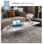 モダンデザイン センターテーブル セラミックアクリル製 スタイリッシュな収納付き クリエイティブなインテリアに最適 fxxrj-3159