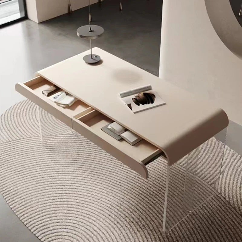 アクリルと無垢パイン材の洗練されたデザインテーブル - モダンなリビングやオフィスに最適! fyd-5169