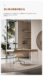 アクリルと無垢パイン材の洗練されたデザインテーブル - モダンなリビングやオフィスに最適! fyd-5169