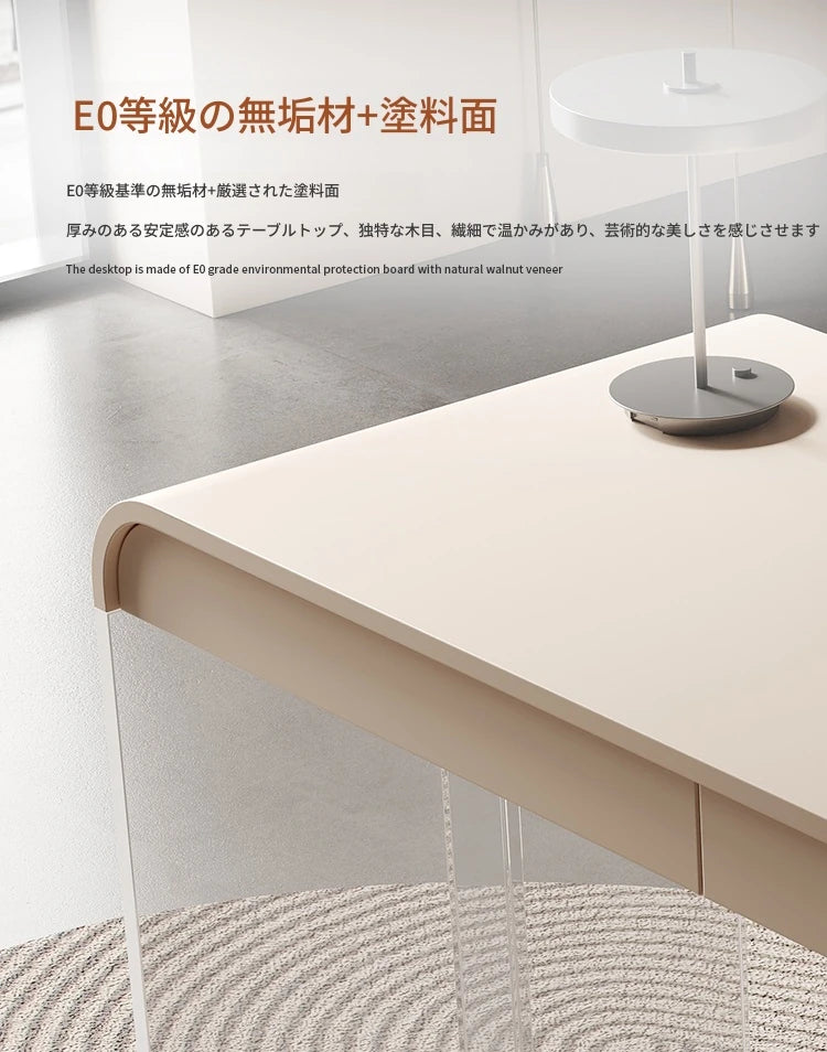 アクリルと無垢パイン材の洗練されたデザインテーブル - モダンなリビングやオフィスに最適! fyd-5169