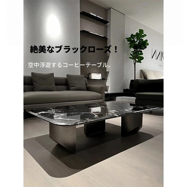 大理石とステンレスの美しいセンターテーブル - モダンな浮遊感を演出! fyeyj-5212