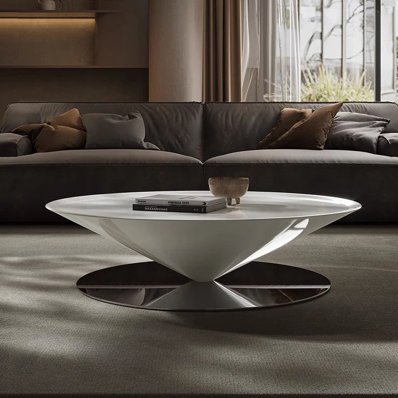 モダンステンレスGFRPセンターテーブル|洗練されたデザインで魅力的なリビング空間を演出 fyeyj-5213