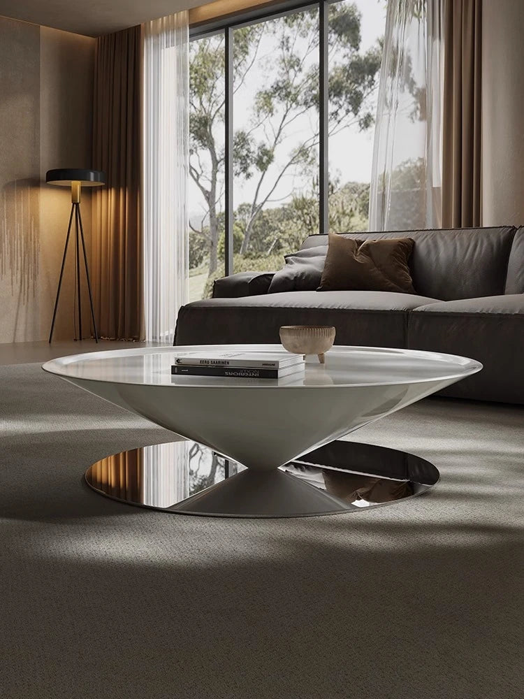 モダンステンレスGFRPセンターテーブル|洗練されたデザインで魅力的なリビング空間を演出 fyeyj-5213