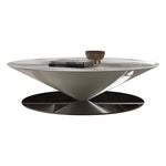 モダンステンレスGFRPセンターテーブル|洗練されたデザインで魅力的なリビング空間を演出 fyeyj-5213