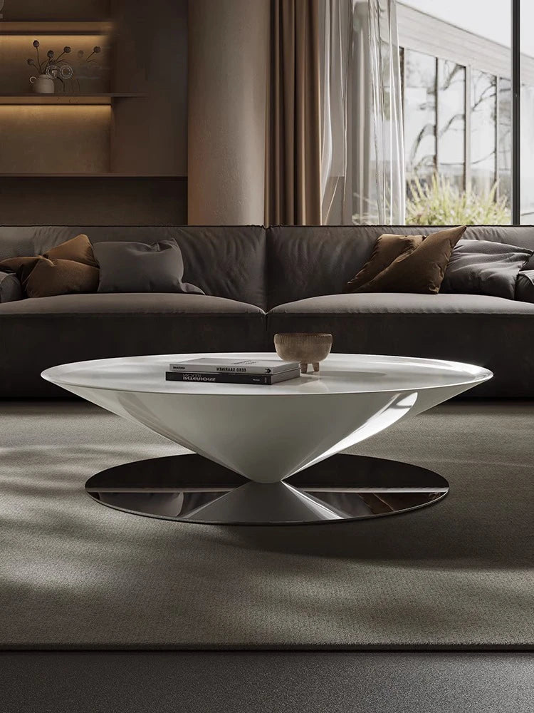 モダンステンレスGFRPセンターテーブル|洗練されたデザインで魅力的なリビング空間を演出 fyeyj-5213