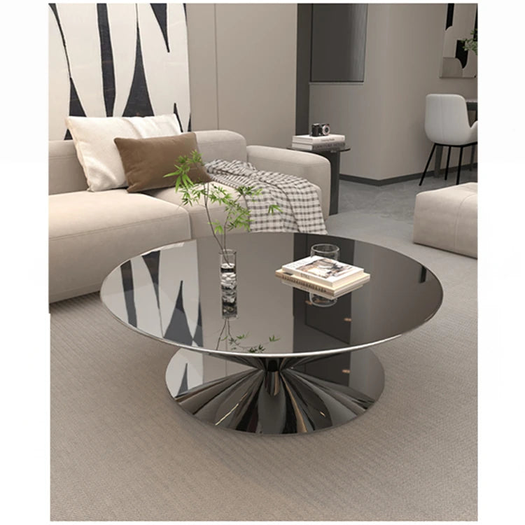 モダンステンレスGFRPセンターテーブル|洗練されたデザインで魅力的なリビング空間を演出 fyeyj-5213