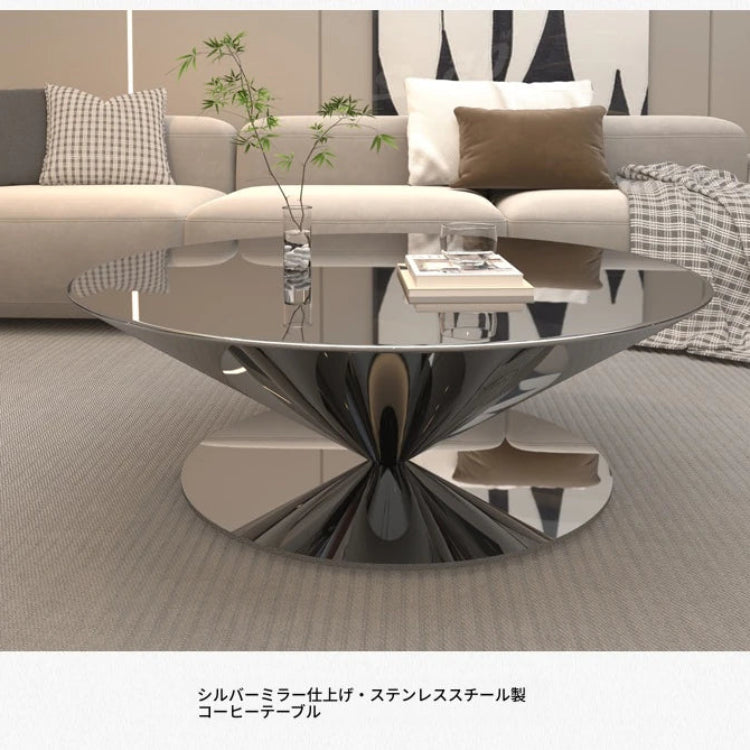 モダンステンレスGFRPセンターテーブル|洗練されたデザインで魅力的なリビング空間を演出 fyeyj-5213