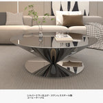 モダンステンレスGFRPセンターテーブル|洗練されたデザインで魅力的なリビング空間を演出 fyeyj-5213