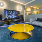 モダンステンレスGFRPセンターテーブル|洗練されたデザインで魅力的なリビング空間を演出 fyeyj-5213