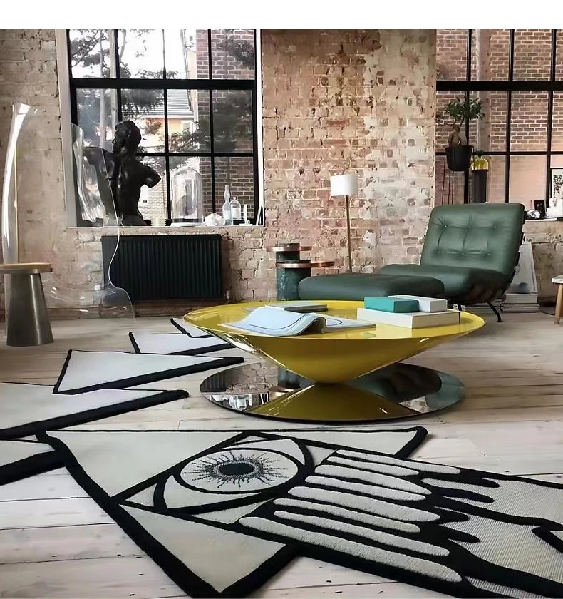 モダンステンレスGFRPセンターテーブル|洗練されたデザインで魅力的なリビング空間を演出 fyeyj-5213