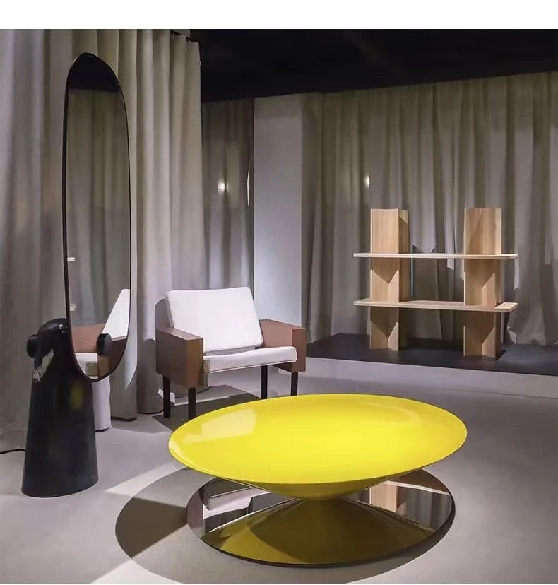 モダンステンレスGFRPセンターテーブル|洗練されたデザインで魅力的なリビング空間を演出 fyeyj-5213