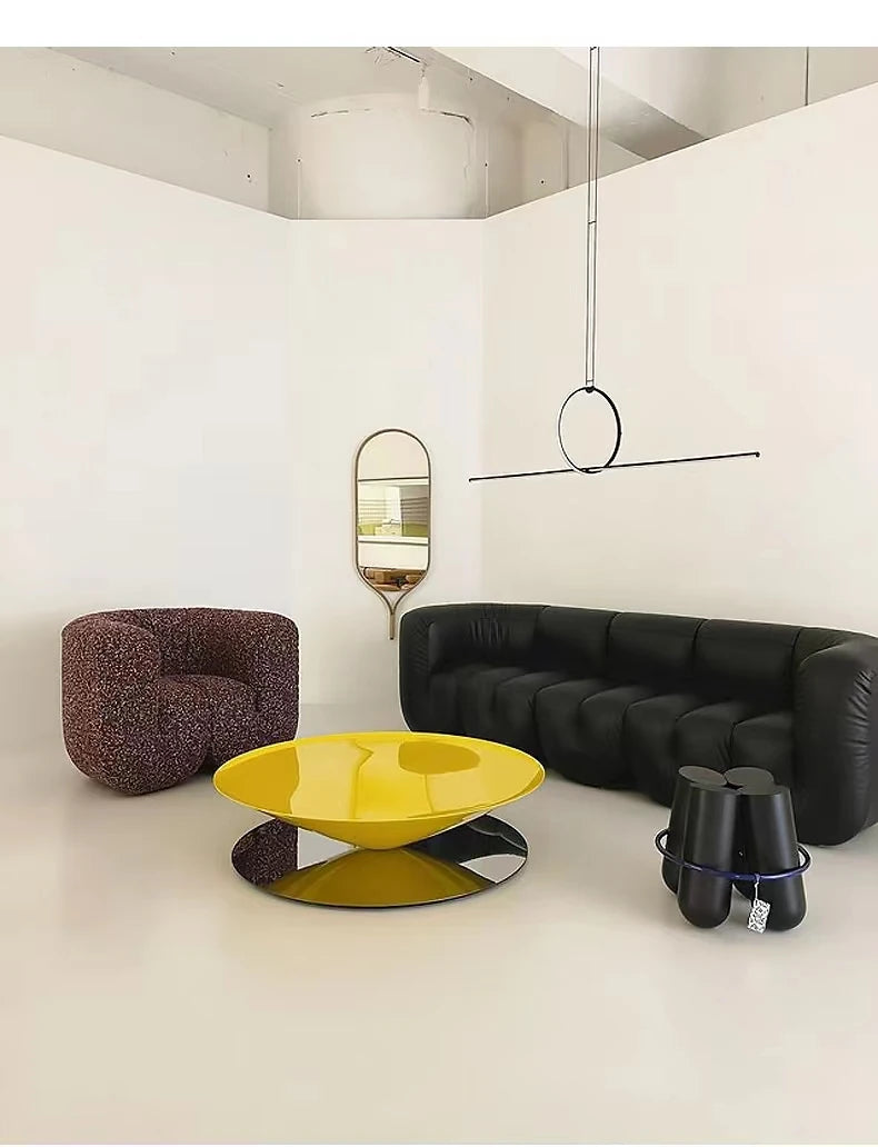 モダンステンレスGFRPセンターテーブル|洗練されたデザインで魅力的なリビング空間を演出 fyeyj-5213