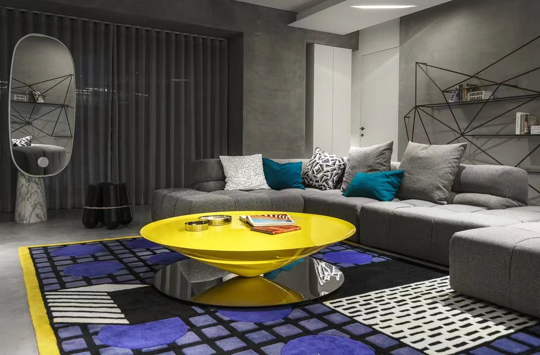 モダンステンレスGFRPセンターテーブル|洗練されたデザインで魅力的なリビング空間を演出 fyeyj-5213